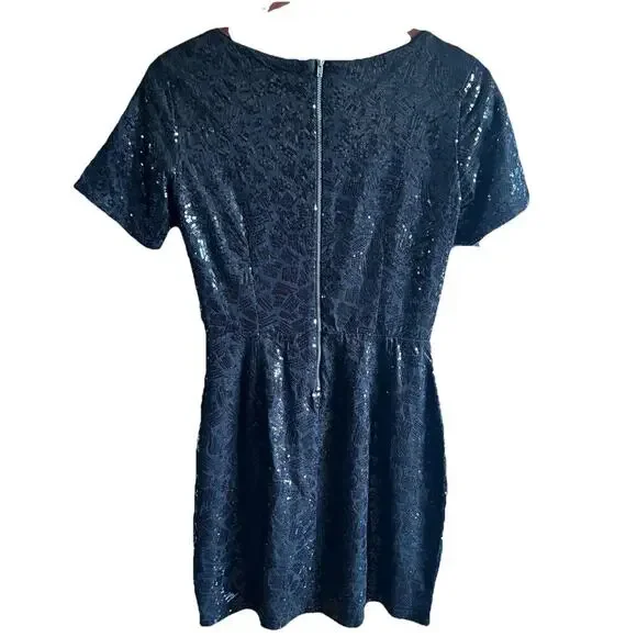 Ella Moss Black Sequin Holiday Homecoming Party Dress Size 2 NWT Retail $234 - Picture 5 of 6